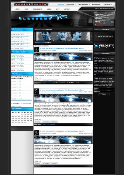 Schwarz Hellblaues eSport Design